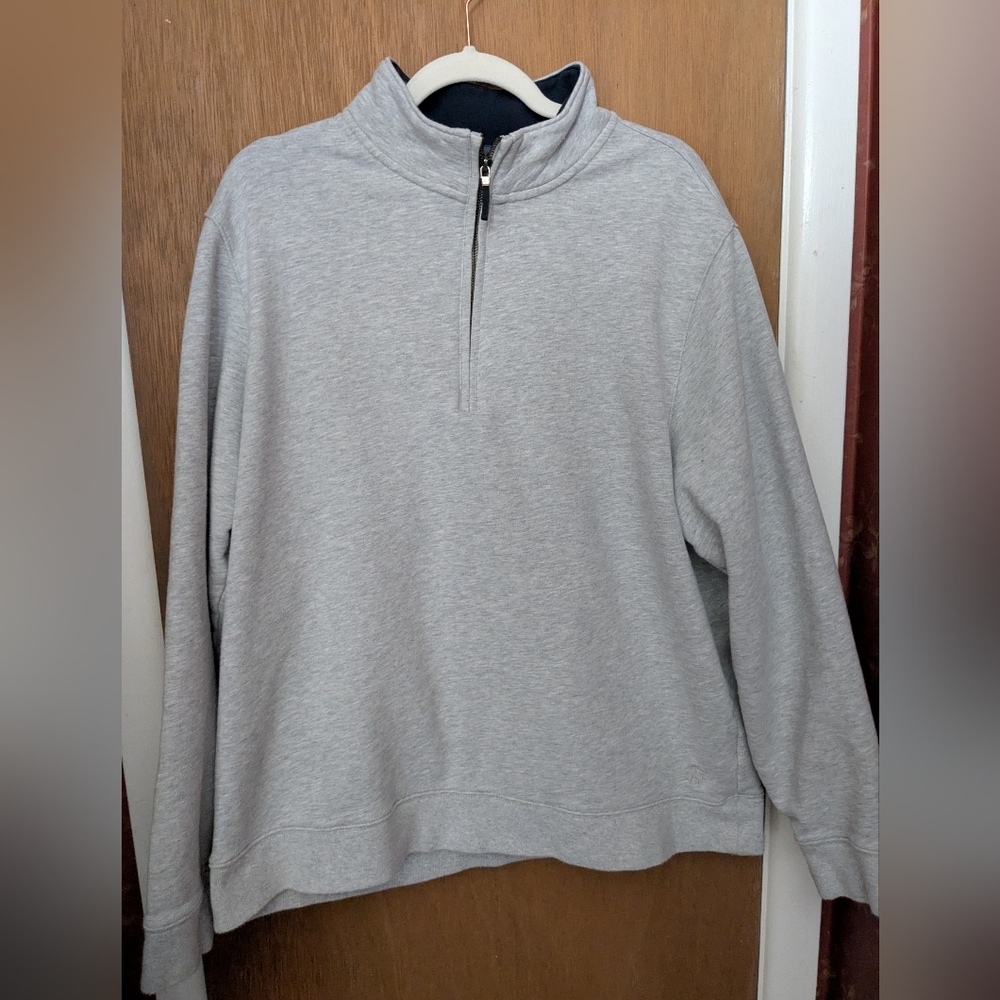 Brooks Brothers Light Gray Zip-Up Sweater